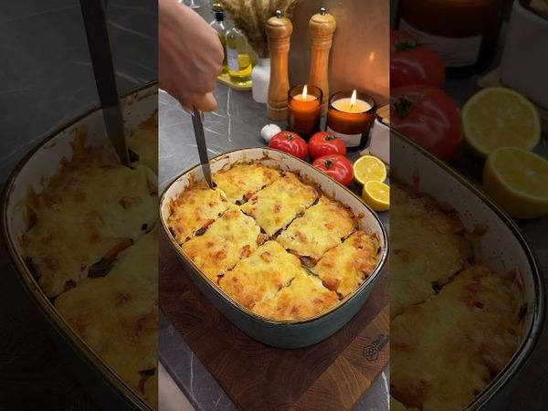 картофельная запеканка с курицей и грибами 🥰