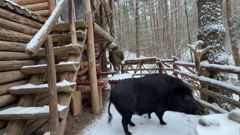 Жизнь в лесу с диким кабаном.