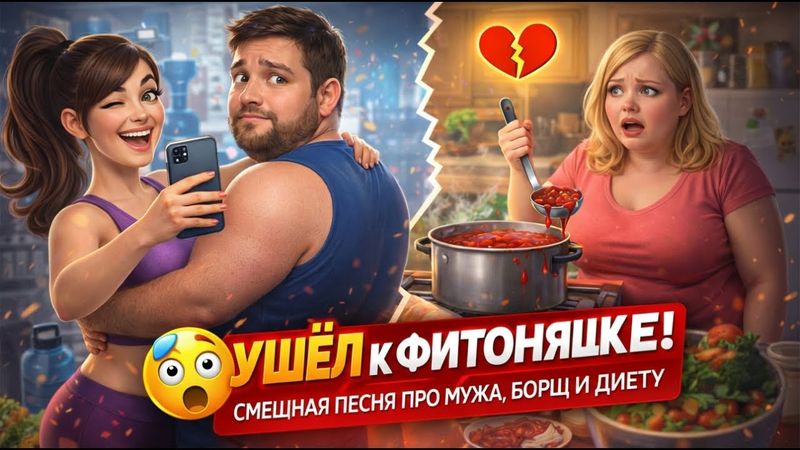 😱 Ушёл к фитоняшке! | 🥦 Смешная песня про мужа, борщ и диету