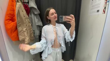 BIG BOOBS NO BRA See Through Clothes Try on Haul Transparent Fabric & No Bra