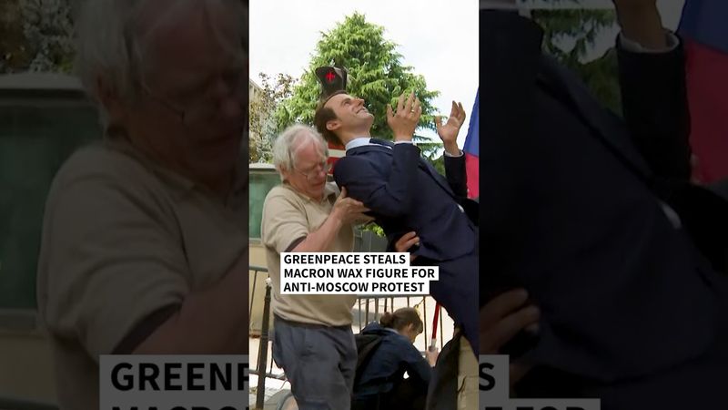 Greenpeace steals Macron wax figure for anti-Moscow protest | AFP #shorts