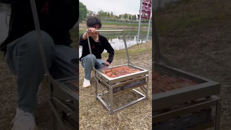 Portable flip barbecue grill, very suitable for outdoor camping #Barbecuegrill #Carbonoven #bbq