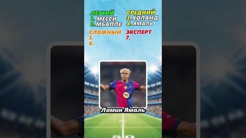 Угадай футболиста за секунду! #тест #футболист #квиз #футбол #викторина #football #роналду #месси