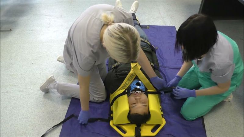 Алгоритм укладки пострадавшего на щит