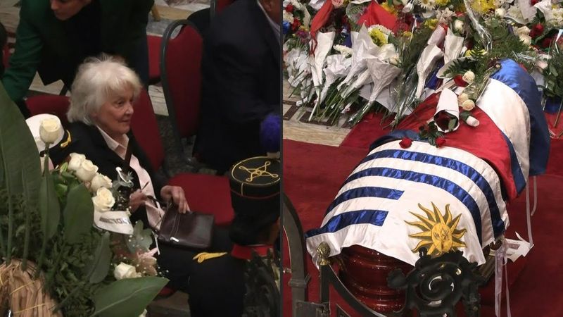 Wife of Uruguay popular ex-leader 'Pepe' Mujica arrives at wake in capital | AFP