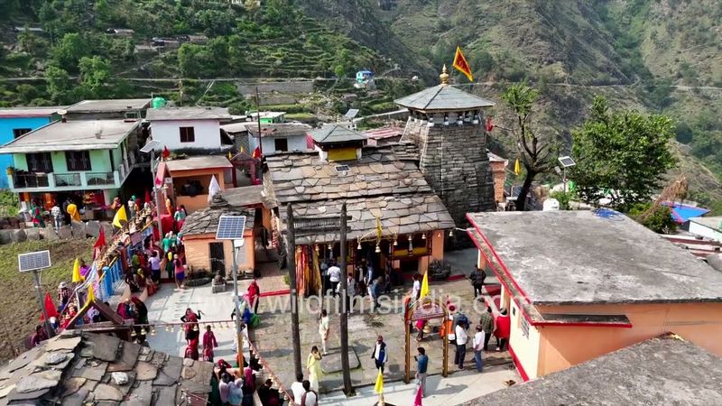 Devotees perform puja at Maa Rakeshwari Temple in Ransi village of Ukhimath around Rudraprayag
