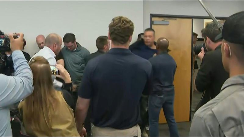 US senator forcibly removed from Trump official's press conference | AFP