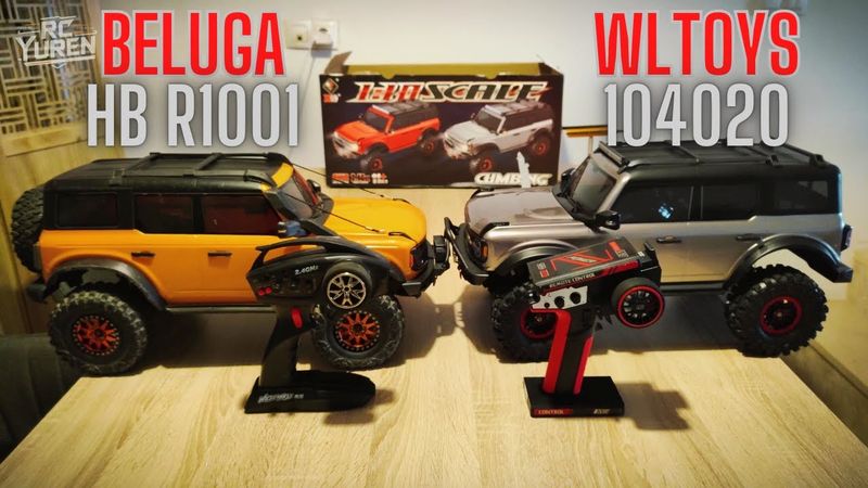 1/10 SCALE CRAWLER BRONCO WLTOYS 104020 UNBOXING DIFERENCIAS Y COMPARATIVA BRONCO HB R1001 BELUGA