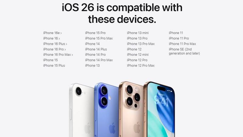 СПИСОК АЙФОНОВ КОТОРЫЕ ПОЛУЧАТ IOS 26