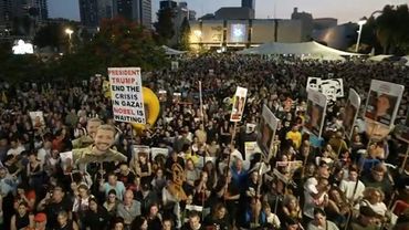 Israelis rally in Tel Aviv for release of hostages in Gaza | AFP