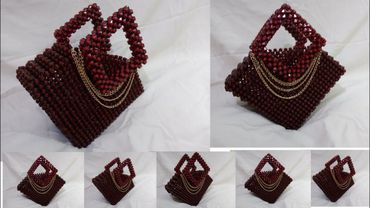 Diy beaded bag // How to make a diamond shaped beaded bag