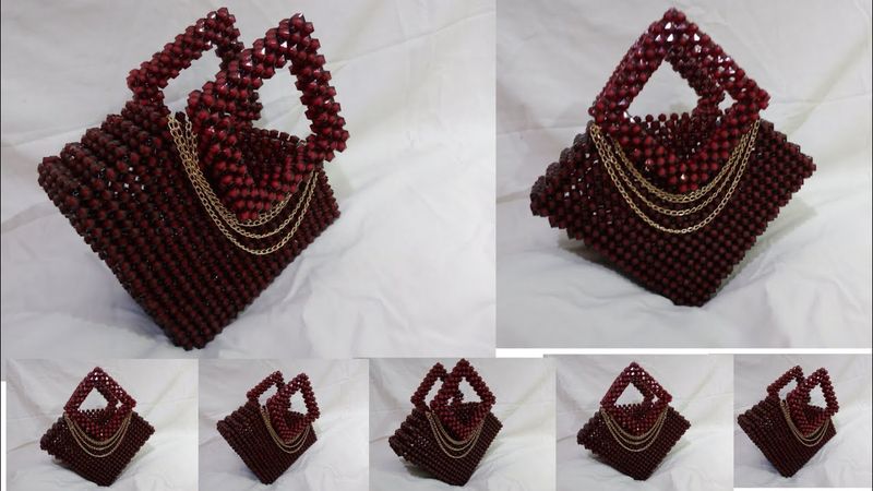 Diy beaded bag // How to make a diamond shaped beaded bag