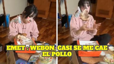 CHOLEX ASUSTA A EMET Y CASI BOTA SU COMIDA