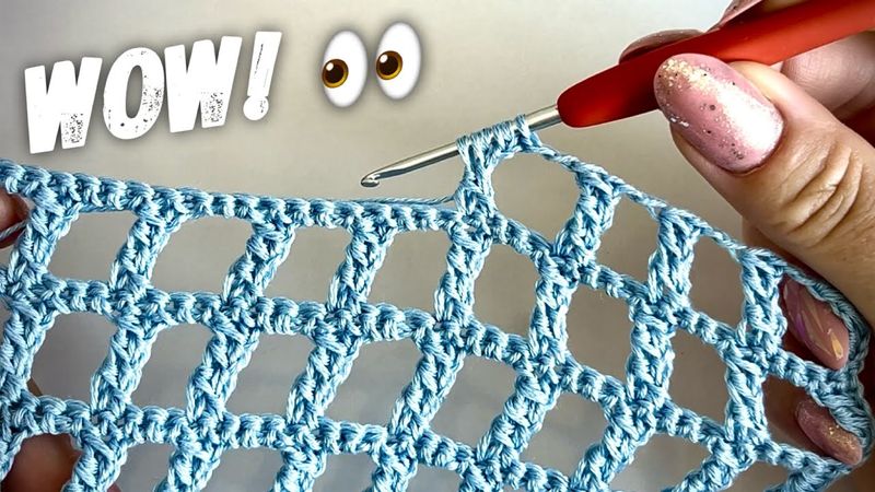 СЕКРЕТНЫЙ ЛАЙФХАК для  ШИКАРНОЙ СЕТКИ КРЮЧКОМ! 👏 AMAZING CROCHET PATTERN