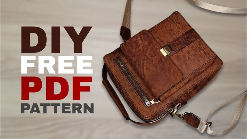 Free Pattern⭕How to make a handmade Crossbody leather bag❌آموزش کیف رودوشی⭕ الگو رایگان