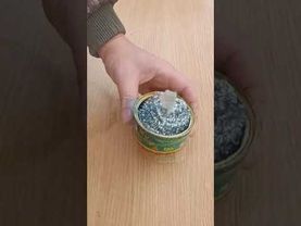 Из металлической губки и консервной банки сделал печь своими руками