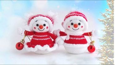 МК Снеговик.  Юбочка, шапка. Оформление лица.  Часть 3