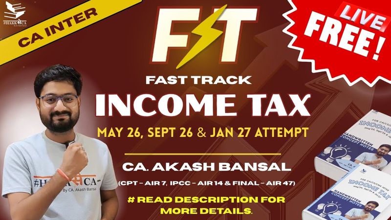Income Tax | Day 10 | Ch - 5 Capital (Part 1) | FREE Live Batch | CA Inter | May2026