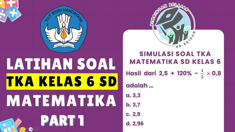 LATIHAN SOAL TKA MATEMATIKA SD 2026 PART 1 (TES KEMAMPUAN AKADEMIK) | PREDIKSI TKA SD 2026 #TKA