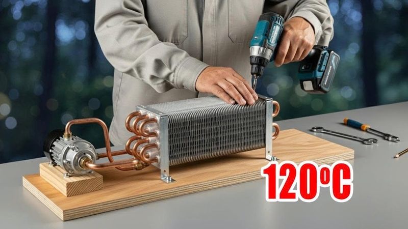 آب گرم رایگان در تمام طول سال! لوله مسی را به موتور وصل کنید و آب گرم رایگان دریافت کنید 🔥