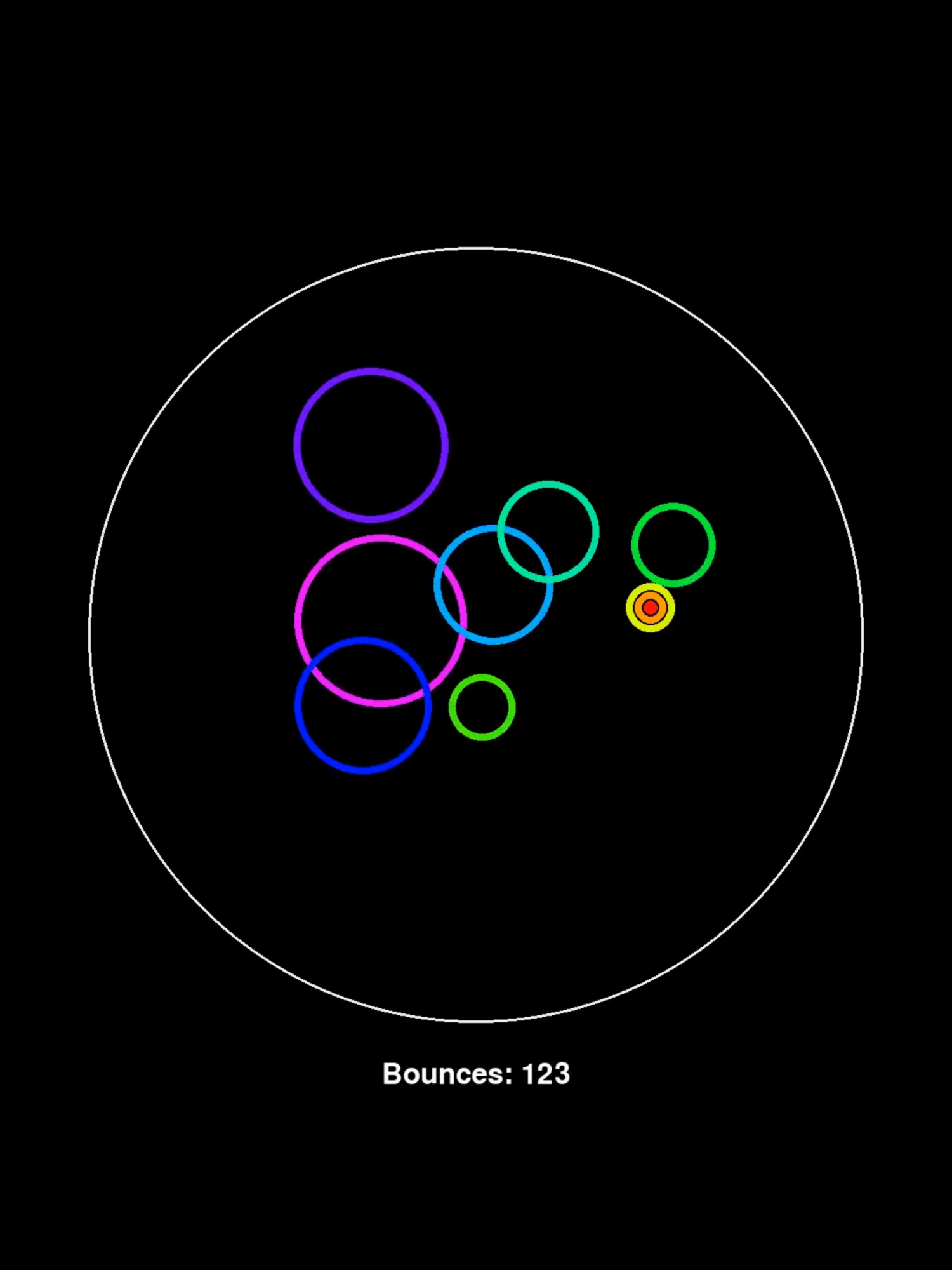 Relax and watch these balls bounce around the circle and stack with o...