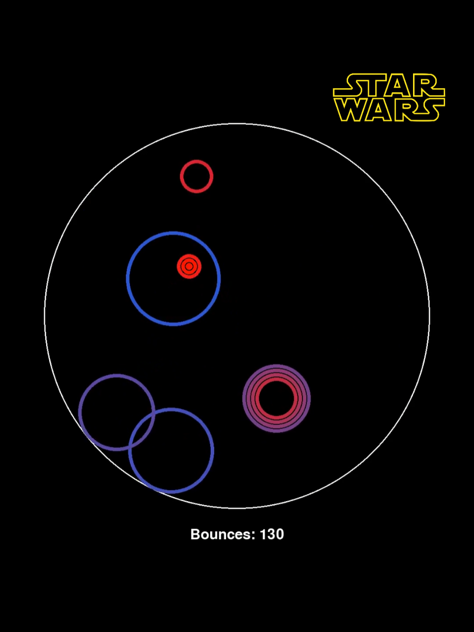 Watch as these rings bounce around to some classic star wars music #s...
